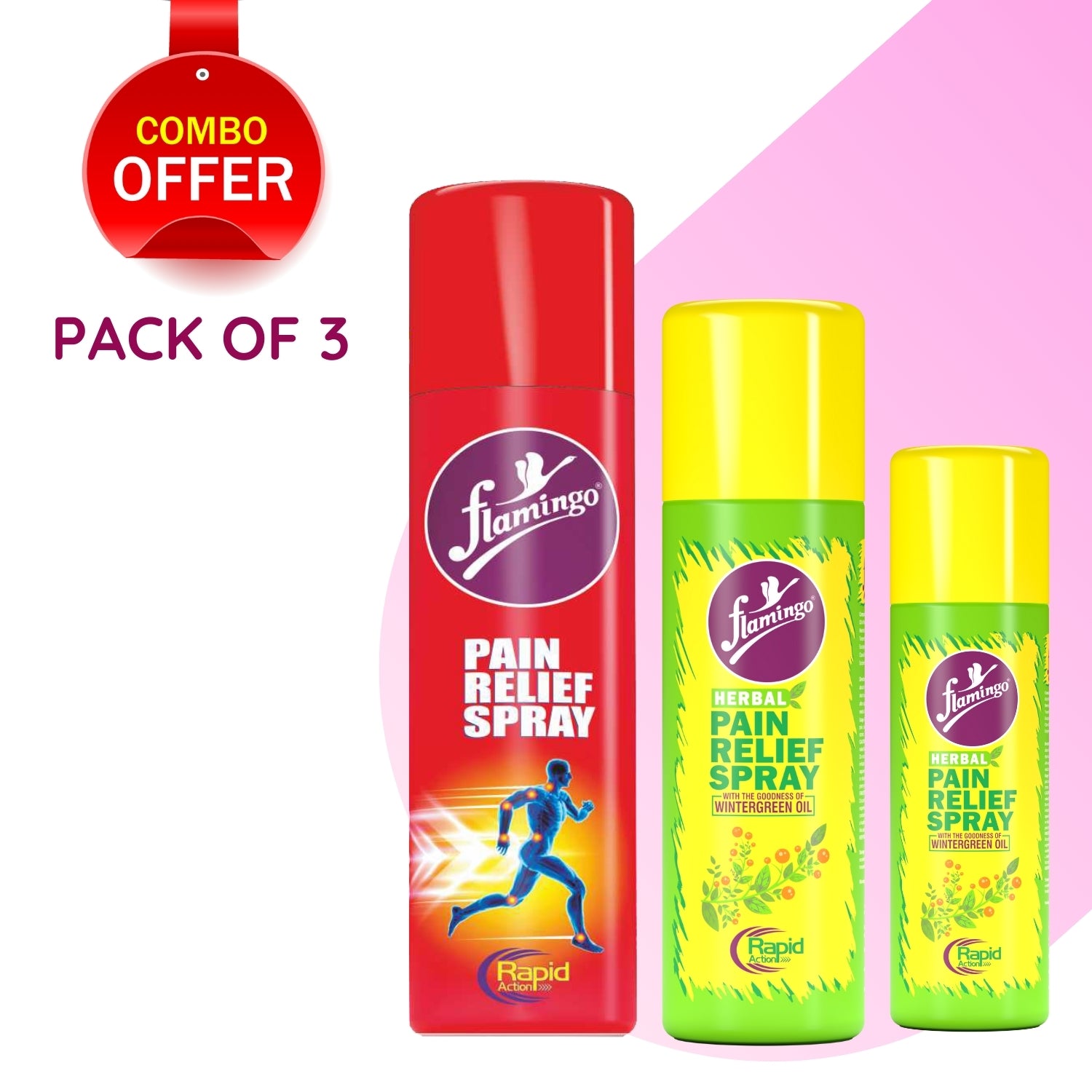 Flamingo Pain Relief Spray Combo Pack of 3