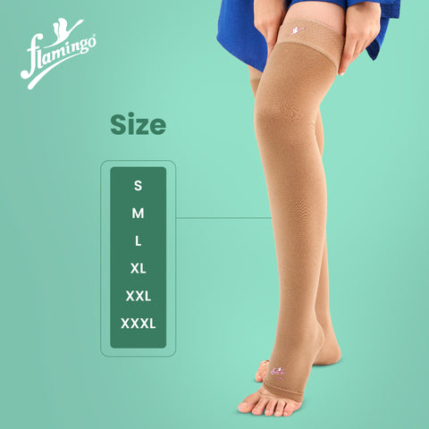 Flamingo Medical Compression DVT Above Knee Stockings at Rs 950/piece, Varicose Vein Stocking in Lucknow