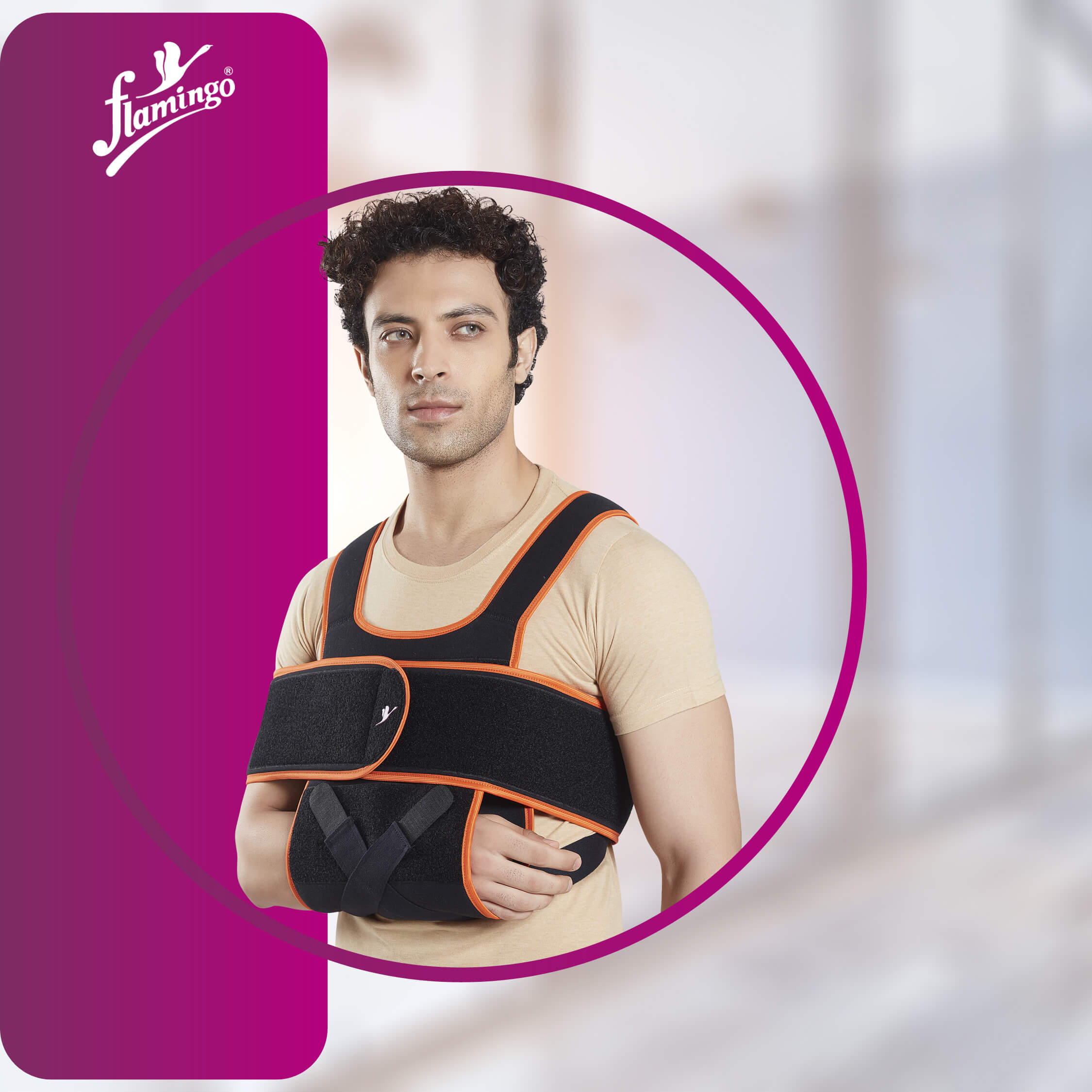 Flamingo Universal Shoulder Immobilizer, shoulder support, post-operative recovery, shoulder dislocation, immobilizer, shoulder brace, adjustable shoulder support.
