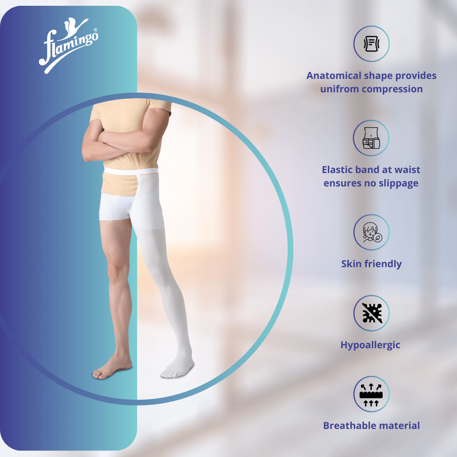 Flamingo Anti-Embolism Mono Stocking
Compression Stocking for Embolism
Venous Health Support
Varicose Vein Treatment Stocking
Thrombophlebitis Relief Stocking
Post-Surgery Compression Stocking
