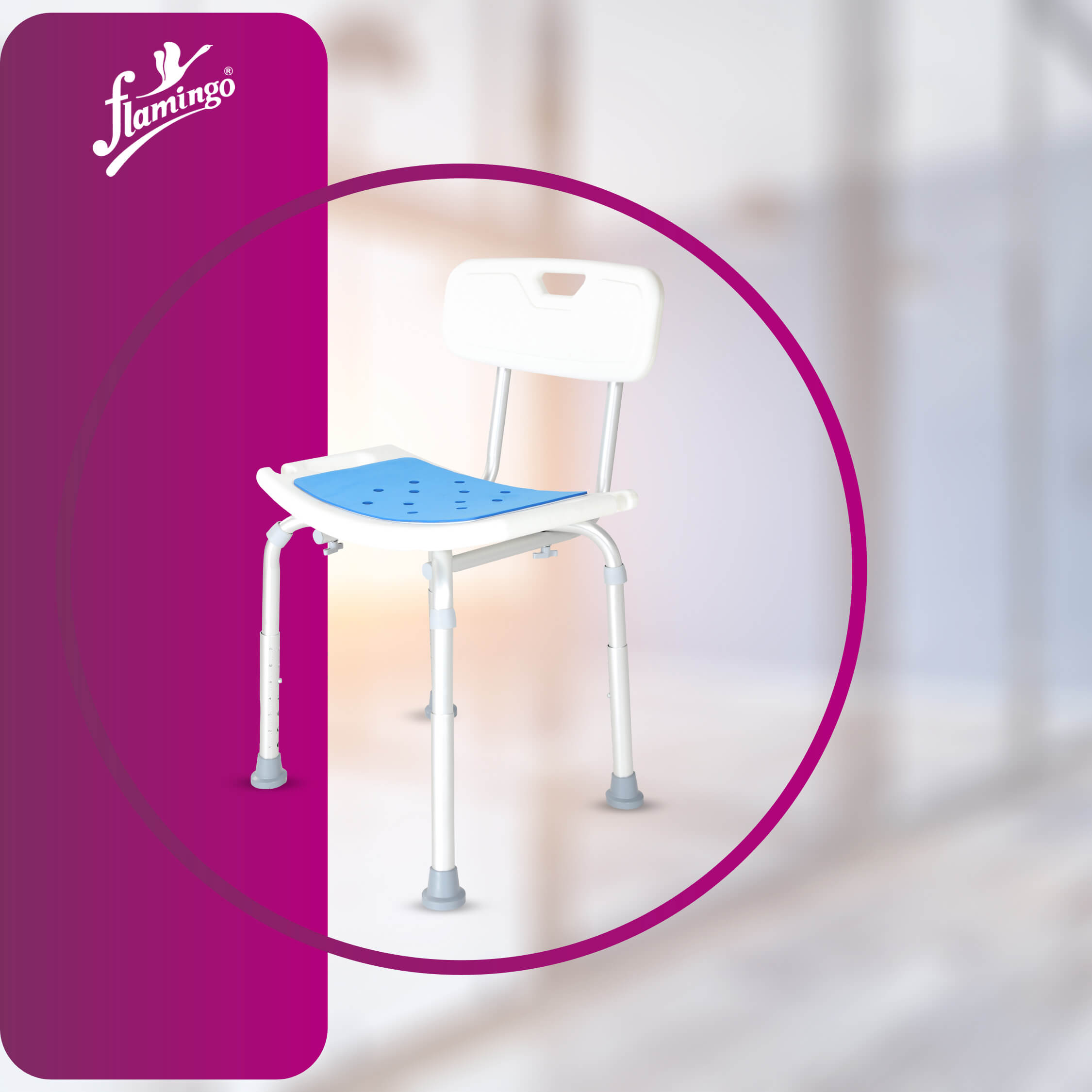 Shower Stool Chair with Back