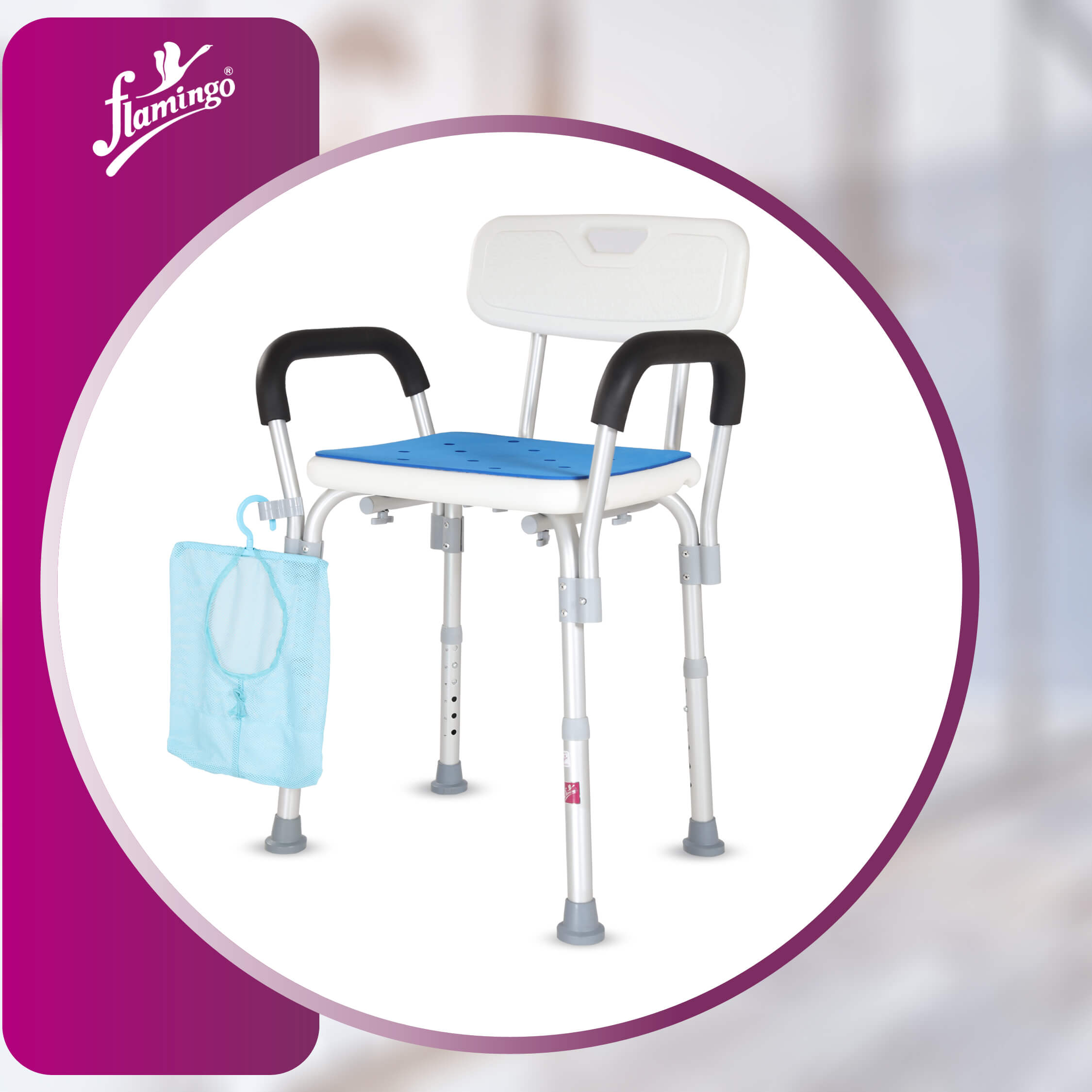 Shower chair with rails
Shower stool with backrest
Height adjustable shower chair
Shower seat for elderly
Bathroom chair with anti-slip feet
Shower stool for seniors
Corrosion-resistant shower chair
