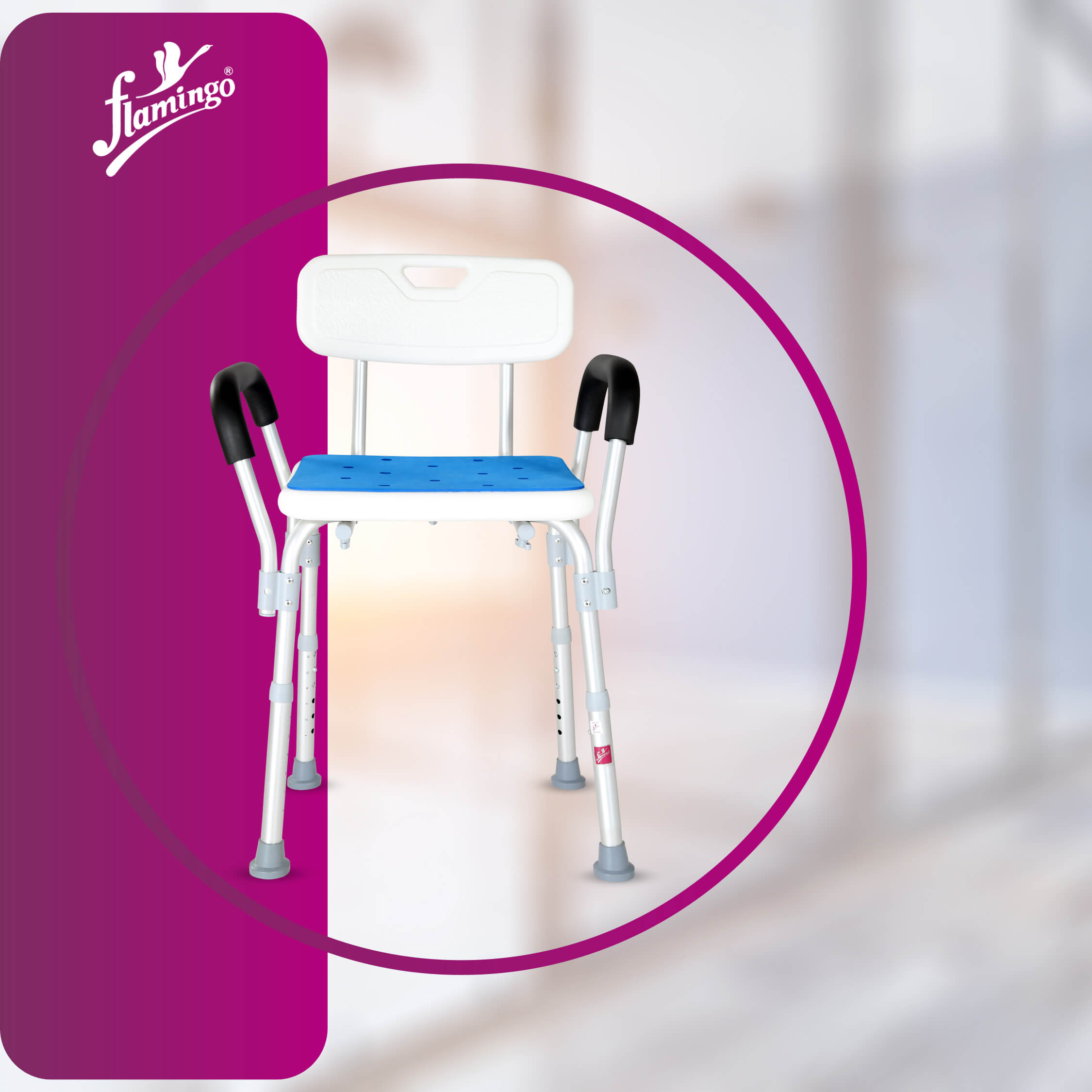 Shower chair with rails
Shower stool with backrest
Height adjustable shower chair
Shower seat for elderly
Bathroom chair with anti-slip feet
Shower stool for seniors
Corrosion-resistant shower chair
